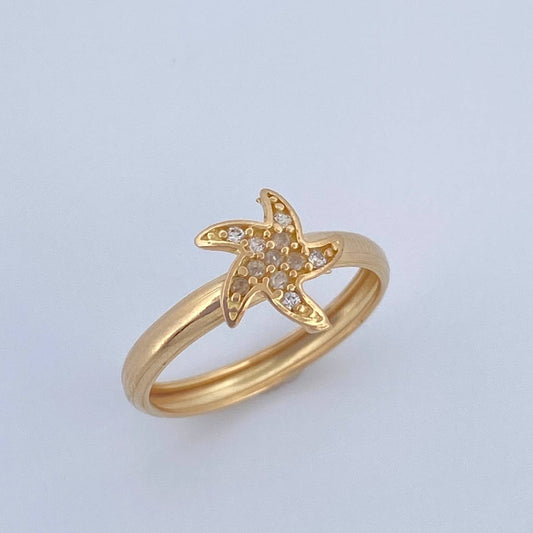Anillo Estrella De Mar 1.05gr / T4 3/4 / Oro 18K $
