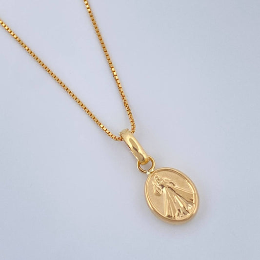 Set Cadena y Dije Veneciana + Jesus De La Misericordia 1.7gr / 45.2cm / Oro Amarillo 18K (Oferta) &