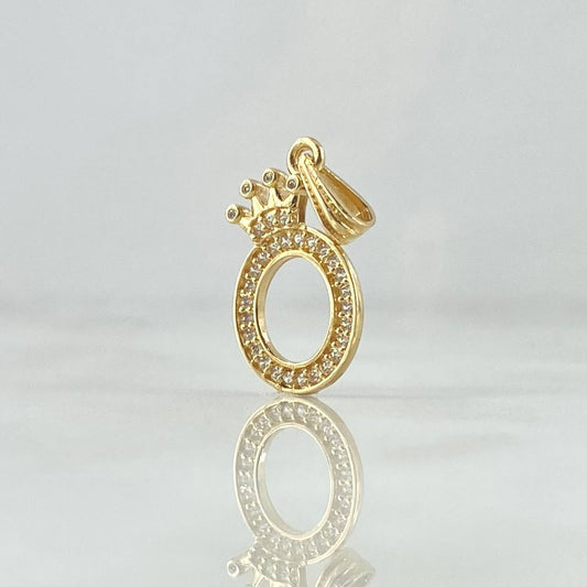 Dije Letra O Corona 1.45gr / 2.4cm / Oro 18K *