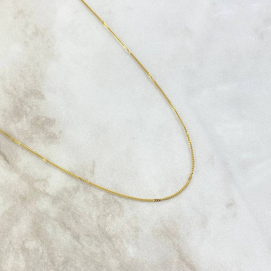 Cadena Cubana En Espiral 1.6gr / 45cm / 1mm Oro Amarillo +3 18K