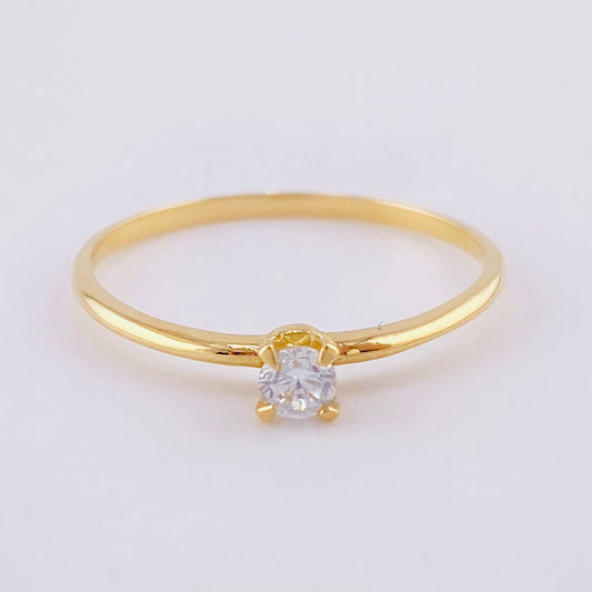 Anillo Solitario 0.9g / T6 1/4 Oro Amarillo 18K
