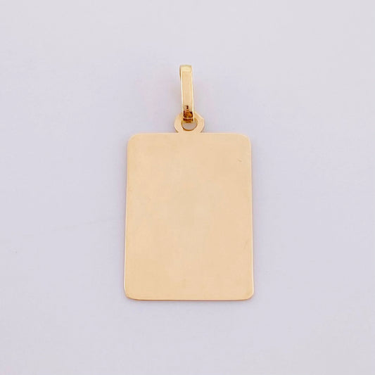 Dije Placa Cuadrada 1.1g / 2.5cm Oro Amarillo 18K