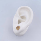 Topos Corazon Pixeliado 2.1gr / Circones Blancos Oro Amarillo 18K & Topos Corazon Pixeliado 2.1gr / Circones Blancos Oro Amarillo 18K &