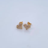 Topos Corazon Pixeliado 2gr / Circones Blancos Oro Amarillo 18K & Topos Corazon Pixeliado 2gr / Circones Blancos Oro Amarillo 18K &