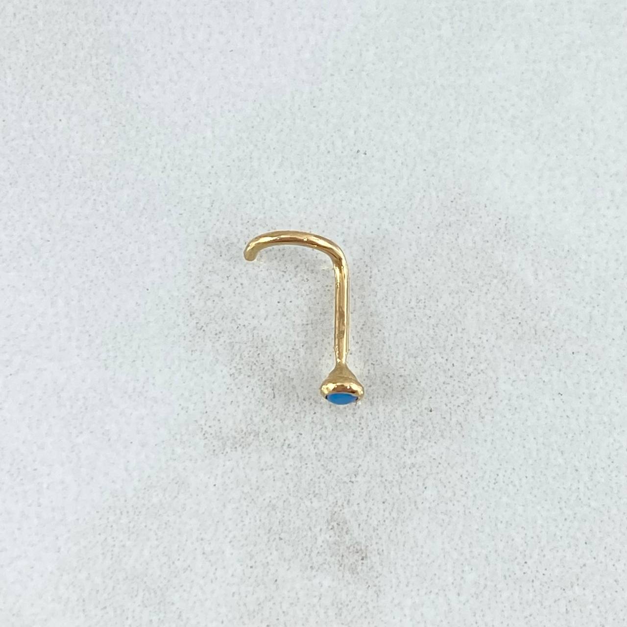 Piercing Circon Azul Celeste 0.15gr / 1cm / Nac.Esp. Oro 18K © Piercing Circon Azul Celeste 0.15gr / 1cm / Nac.Esp. Oro 18K ©