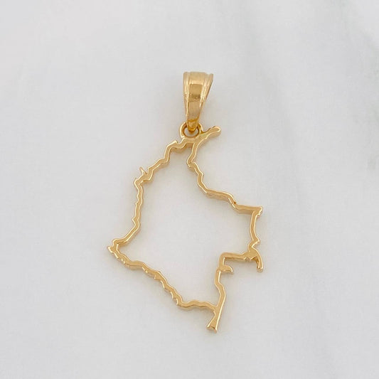 Dije Mapa Colombia 1.05g / 2.8cm Oro Amarillo 18K