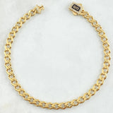 Pulso Cubano 15.5gr / 22cm / 5mm Broche Cajon Circones Blancos Oro Amarillo Nac.Esp. 18K Pulso Cubano 15.5gr / 22cm / 5mm Broche Cajon Circones Blancos Oro Amarillo Nac.Esp. 18K