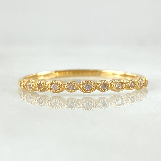 Anillo Ojos Morse 1gr / T7 1/2 / Oro 18K ©