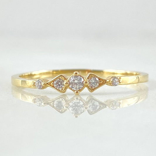 Anillo Estrella Centellante 1.25gr / T7 1/2 / Oro 18K ©