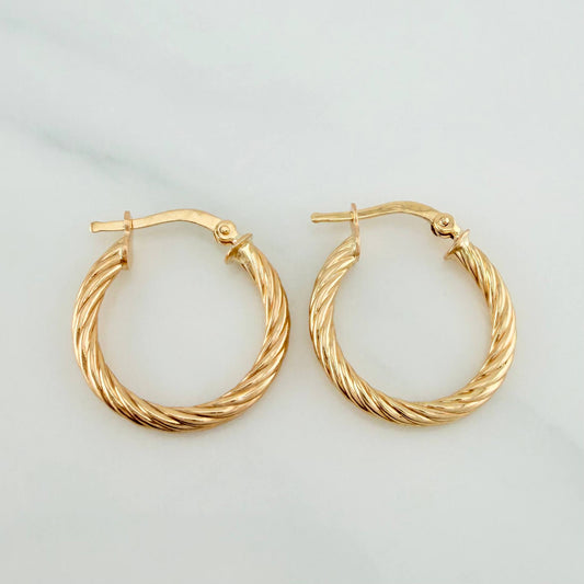 Candongas Mary Entorchadas 1.2 g / 1.7 cm Oro Amarillo 18K