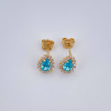 Topos Halo Gota 1.75gr / Oro Amarillo 18K & Topos Halo Gota 1.75gr / Oro Amarillo 18K &