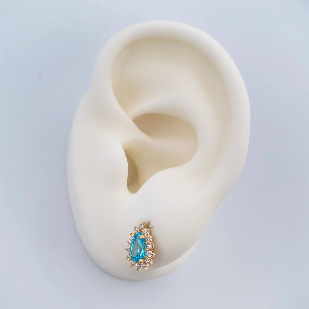 Topos Halo Gota 1.75gr / Oro Amarillo 18K & Topos Halo Gota 1.75gr / Oro Amarillo 18K &