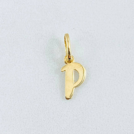 Dije Letra P Cursiva 0.45gr / 1.6cm / Oro Amarillo 18K