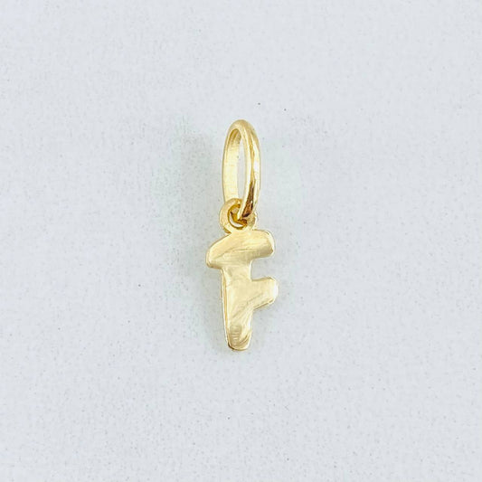 Dije Letra F Cursiva 0.4gr / 1.6cm / Oro Amarillo 18K