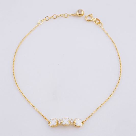Pulso Aro Seguido Trebol 1.8g / 19.7cm / 0.6mm Oro Amarillo 18K