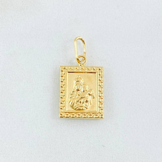 Dije Placa Doble Faz 0.8gr / 2.1cm / Oro Amarillo 18K