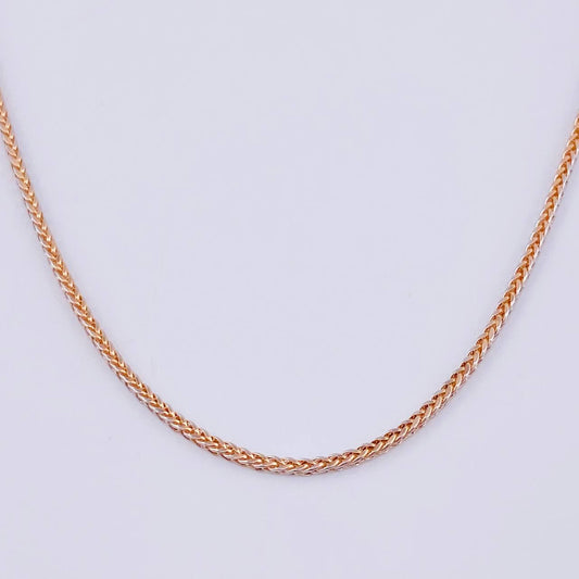 Cadena Franco 2.45 g / 55.6 cm / 1.3 mm Dos Oros Blanco Rosa 18K