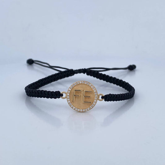 Pulsera Negra Fe 1.95gr / Oro 18K $