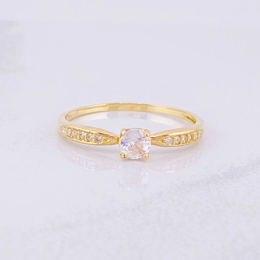 Anillo Solitario 1.4g / T7 3/4 Oro Amarillo 18K