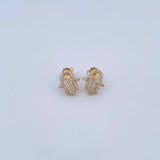 Topos Mano Hamsa 1.75gr / Circones Blancos Oro Amarillo 18K & Topos Mano Hamsa 1.75gr / Circones Blancos Oro Amarillo 18K &