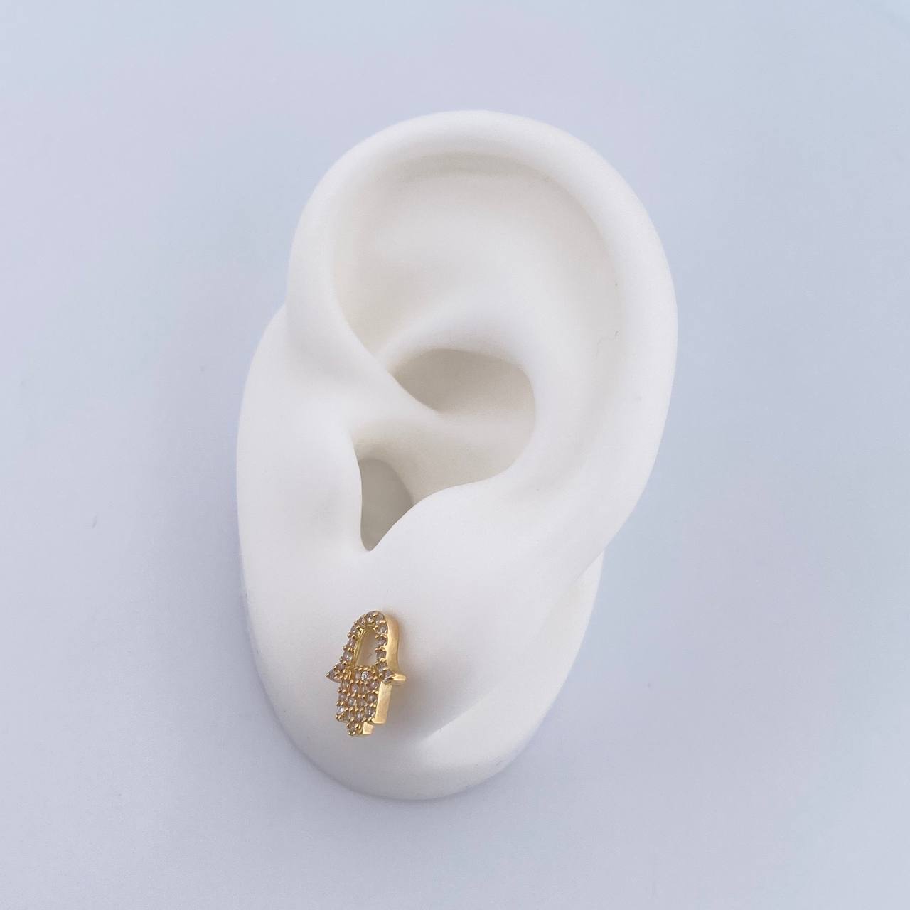 Topos Mano Hamsa 1.75gr / Circones Blancos Oro Amarillo 18K & Topos Mano Hamsa 1.75gr / Circones Blancos Oro Amarillo 18K &