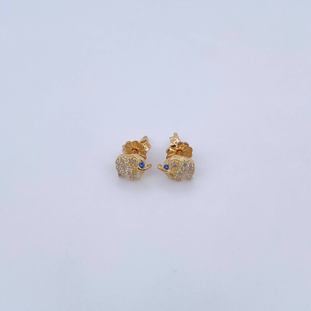 Topos Elefante 1.2gr / Circones Azules Blancos Oro Amarillo 18K & Topos Elefante 1.2gr / Circones Azules Blancos Oro Amarillo 18K &