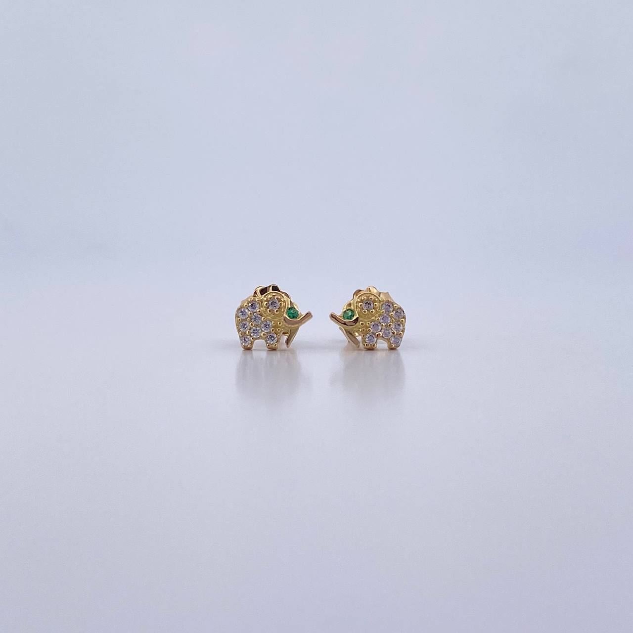 Topos Elefante 1.2gr / Circones Verdes Blancos Oro Amarillo 18K & Topos Elefante 1.2gr / Circones Verdes Blancos Oro Amarillo 18K &