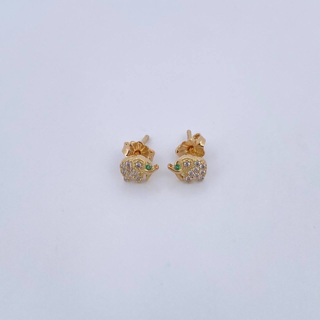Topos Elefante 1.2gr / Circones Verdes Blancos Oro Amarillo 18K & Topos Elefante 1.2gr / Circones Verdes Blancos Oro Amarillo 18K &