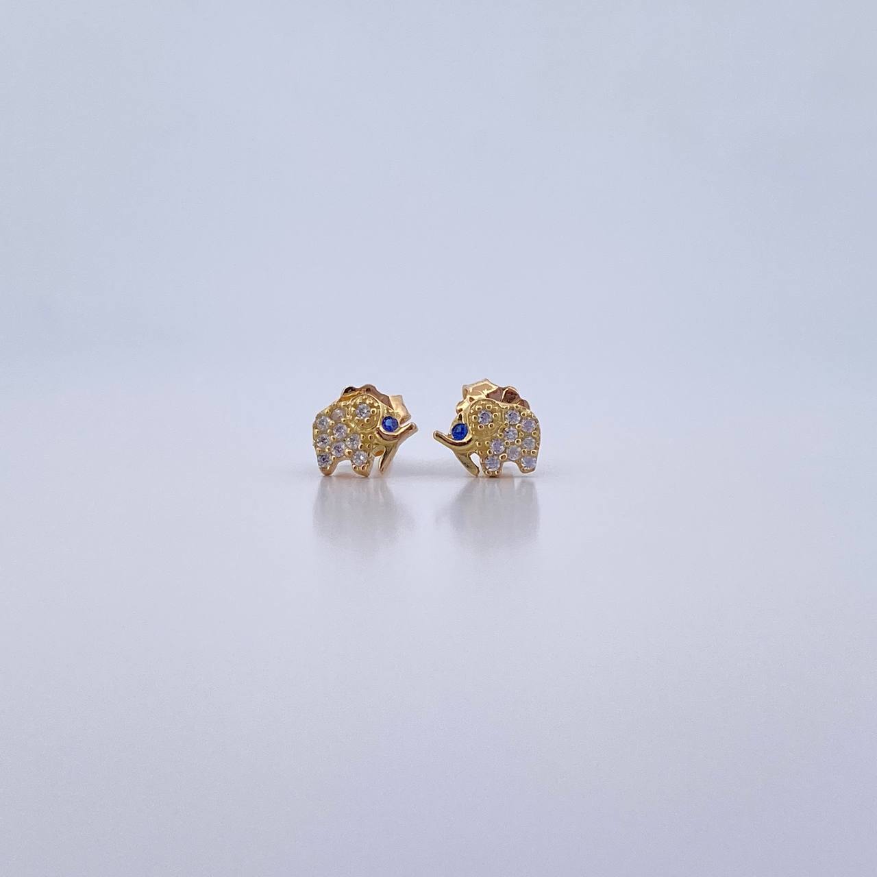 Topos Elefante 1.2gr / Circones Azules Blancos Oro Amarillo 18K & Topos Elefante 1.2gr / Circones Azules Blancos Oro Amarillo 18K &