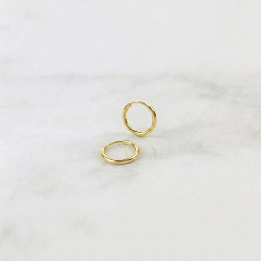 Candongas Aro Liso 0.35 g / 0.9 cm Oro Amarillo 18K