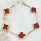 Pulso Aro Seguido Trébol VCyA Gradual 13.85gr / 22cm / 2.3mm Ambar Rojo Oro Amarillo Nac.Esp. 18K © Pulso Aro Seguido Trébol VCyA Gradual 13.85gr / 22cm / 2.3mm Ambar Rojo Oro Amarillo Nac.Esp. 18K ©