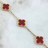 Pulso Aro Seguido Trébol VCyA Gradual 13.85gr / 22cm / 2.3mm Ambar Rojo Oro Amarillo Nac.Esp. 18K © Pulso Aro Seguido Trébol VCyA Gradual 13.85gr / 22cm / 2.3mm Ambar Rojo Oro Amarillo Nac.Esp. 18K ©