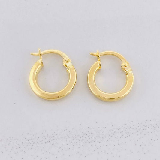 Candongas Lisas 1.1g / 1.3cm Oro Amarillo 18K