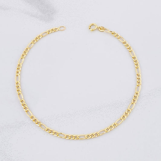 Pulso Figaro 0.9g / 18cm / 2.55mm Oro Amarillo 18K