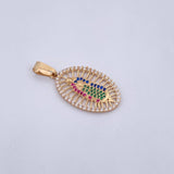 Dije Virgen Guadalupe 2.85gr / 3.5cm / Circones Verdes Azules Fucsias Blancos Oro Amarillo 18K & Dije Virgen Guadalupe 2.85gr / 3.5cm / Circones Verdes Azules Fucsias Blancos Oro Amarillo 18K &