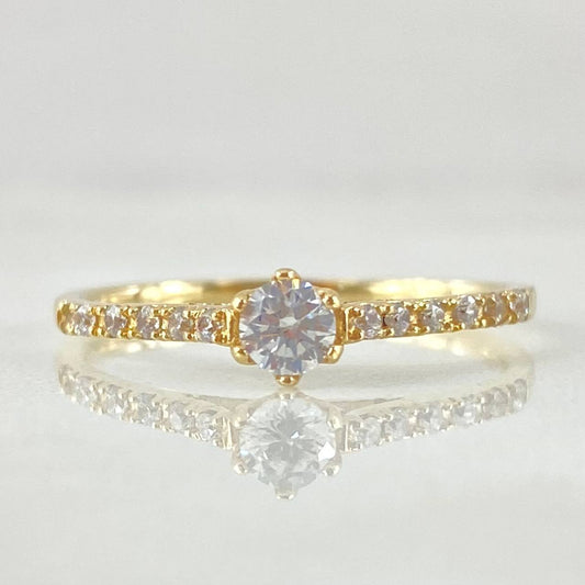 Anillo Anillo Solitario Corazon 1.6gr / T7 / Oro 18K