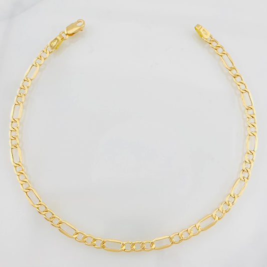 Pulso Figaro 2.35g / 20.5cm / 3.41mm Oro Amarillo 18K