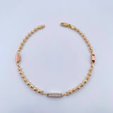 Pulso Militar Eslabon Rectangular 7.4gr / 21.5cm / 3mm Diamantanda Tres Oros 18K $ Pulso Militar Eslabon Rectangular 7.4gr / 21.5cm / 3mm Diamantanda Tres Oros 18K $