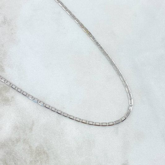 Cadena Plana 3.65gr / 50cm / 1.7mm Oro Blanco +3 18K *
