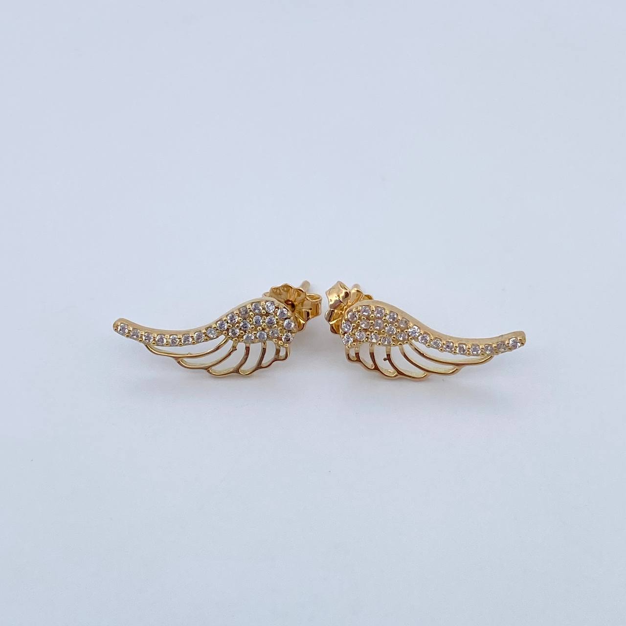 Topos Alas 1.8gr / Circones Blancos Oro Amarillo 18K & Topos Alas 1.8gr / Circones Blancos Oro Amarillo 18K &