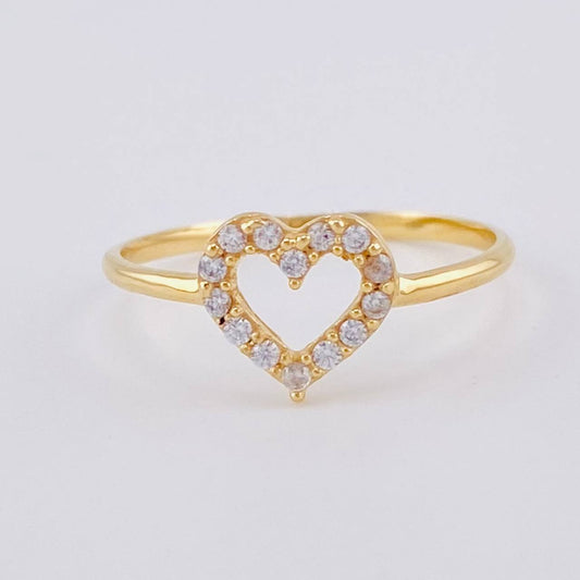 Anillo Silueta Corazón 1.3 g / T7 Oro Amarillo 18K