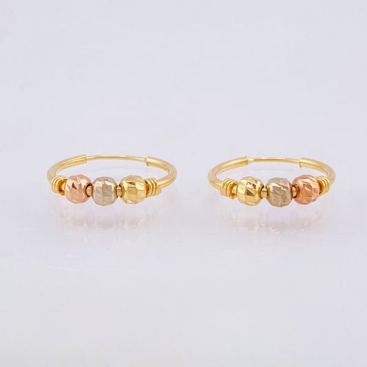 Candongas Trio 0.95 g / 1.3 cm Tres Oros 18K