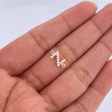 Herraje Letra Z 0.4gr / 1cm / Circones Blancos Oro Amarillo 18K & Herraje Letra Z 0.4gr / 1cm / Circones Blancos Oro Amarillo 18K &