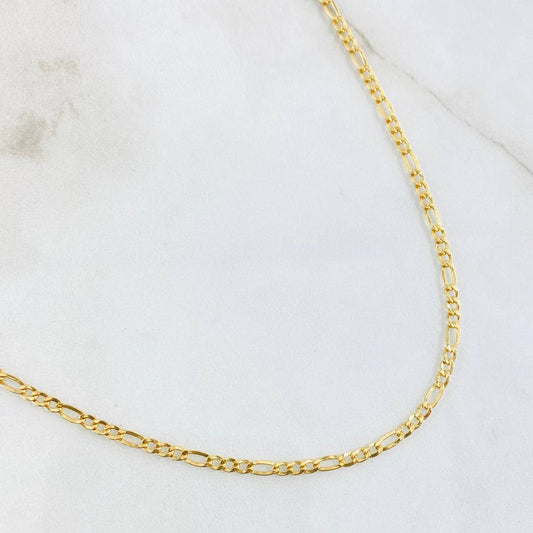 Cadena Figaro 3.75gr / 60cm / 2.4mm Oro Amarillo +1 18K *