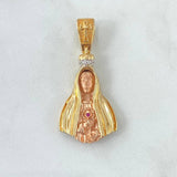 Dije Virgen Fatima 8.1gr / 4.2cm / Circones Blancos - Fucsia Dos Oros Amarillo Rosa 18K Dije Virgen Fatima 8.1gr / 4.2cm / Circones Blancos - Fucsia Dos Oros Amarillo Rosa 18K