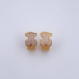Topos Malla Oso Ts 4.7gr / 1.4cm / Circones Blancos Oro Amarillo 18K & Topos Malla Oso Ts 4.7gr / 1.4cm / Circones Blancos Oro Amarillo 18K &