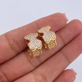 Topos Malla Oso Ts 4.7gr / 1.4cm / Circones Blancos Oro Amarillo 18K & Topos Malla Oso Ts 4.7gr / 1.4cm / Circones Blancos Oro Amarillo 18K &
