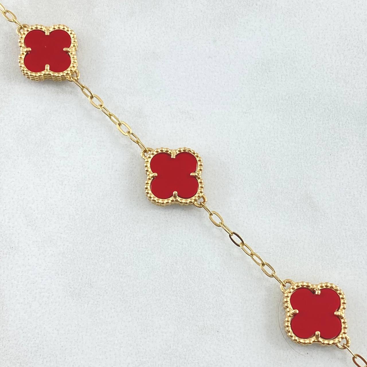 Pulso Aro Seguido Trebol 7.65gr / 20cm / 1.9mm Ambar Rojo Oro Amarillo Nac.Esp. 18K Pulso Aro Seguido Trebol 7.65gr / 20cm / 1.9mm Ambar Rojo Oro Amarillo Nac.Esp. 18K