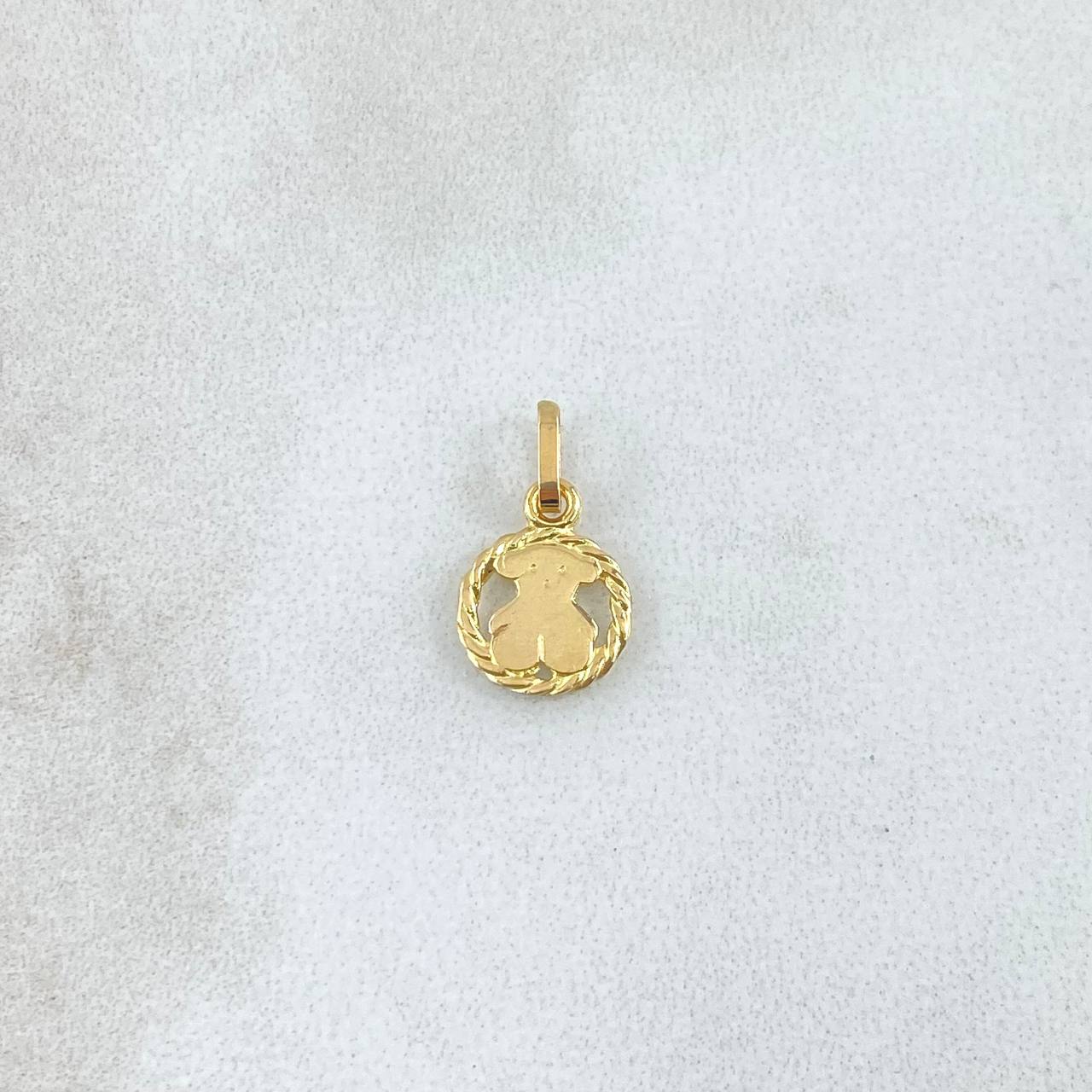 Dije Oso TS En Aro Trenzado 0.5gr / 1.4cm / Oro Amarillo 18K * Dije Oso TS En Aro Trenzado 0.5gr / 1.4cm / Oro Amarillo 18K *