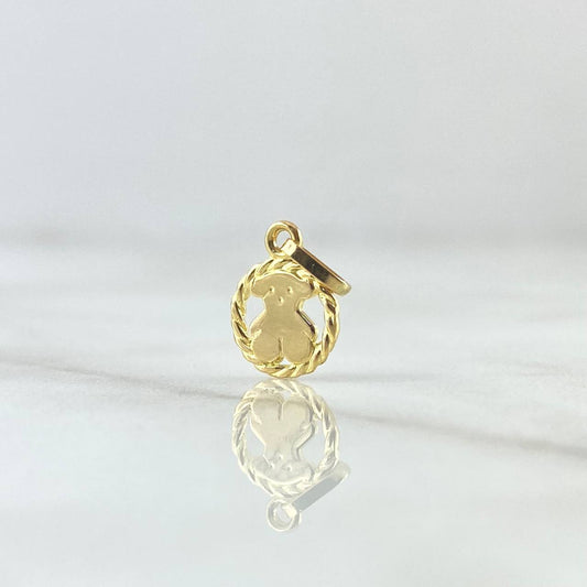 Dije Oso TS En Aro Trenzado 0.5gr / 1.4cm / Oro Amarillo 18K *